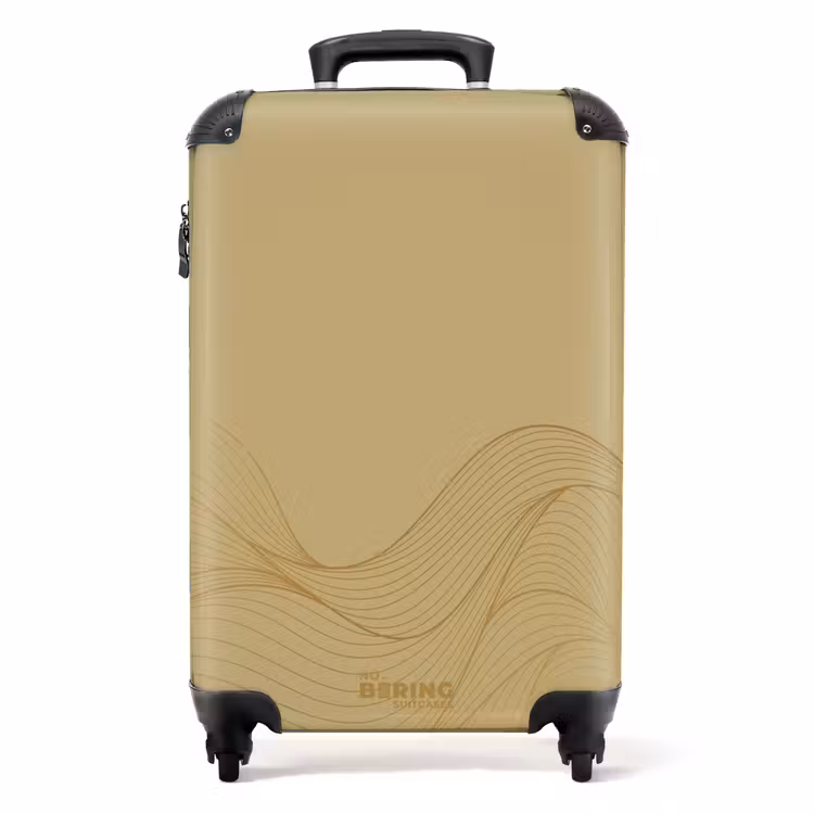 Suitcase - Minimal - Golden brown with golden waves — 1