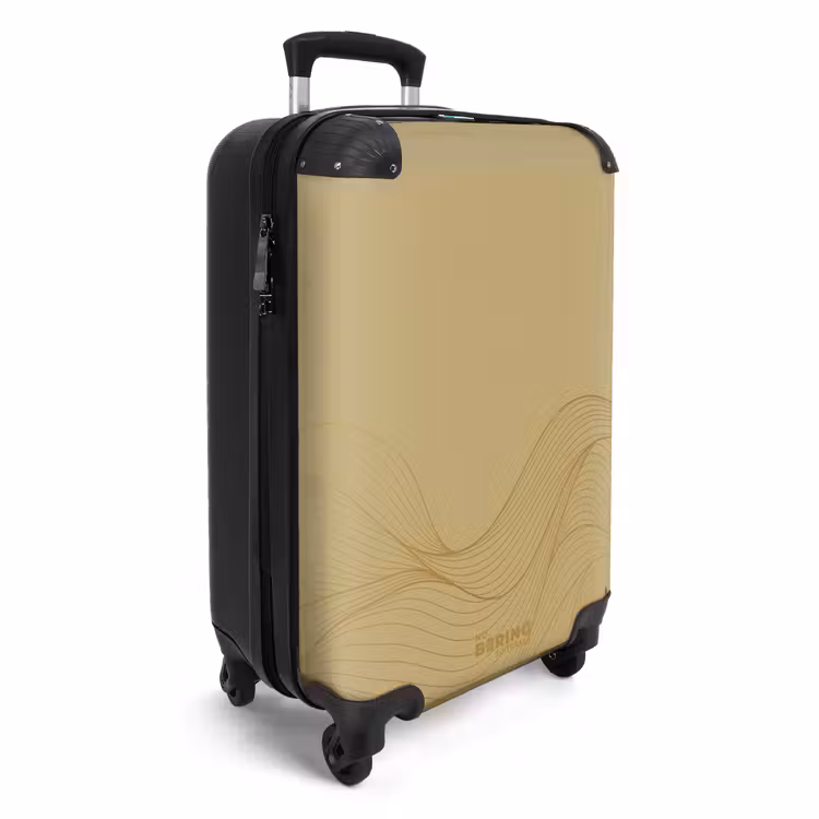 Suitcase - Minimal - Golden brown with golden waves — 4
