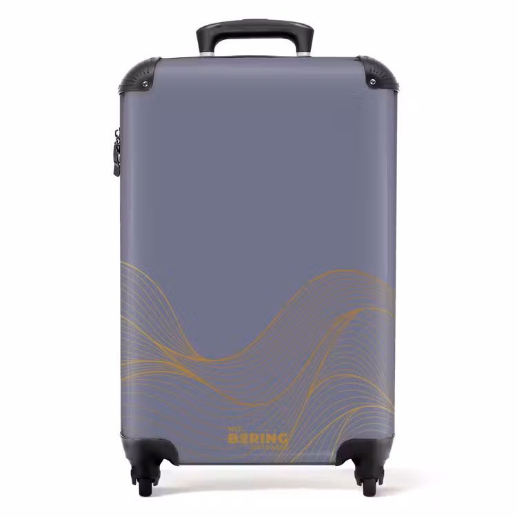 Suitcase - Minimal - Gray-blue with gold waves — 1