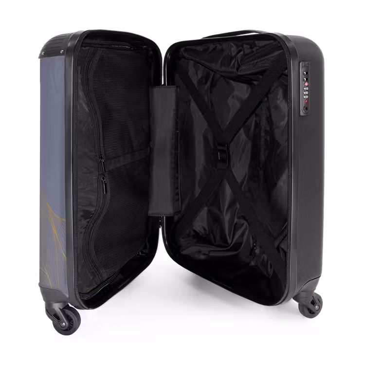 Suitcase - Minimal - Gray-blue with gold waves — 3