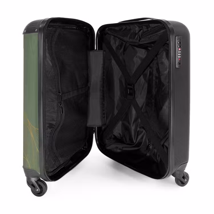 Suitcase - Minimal - Gray-green with gold waves — 3