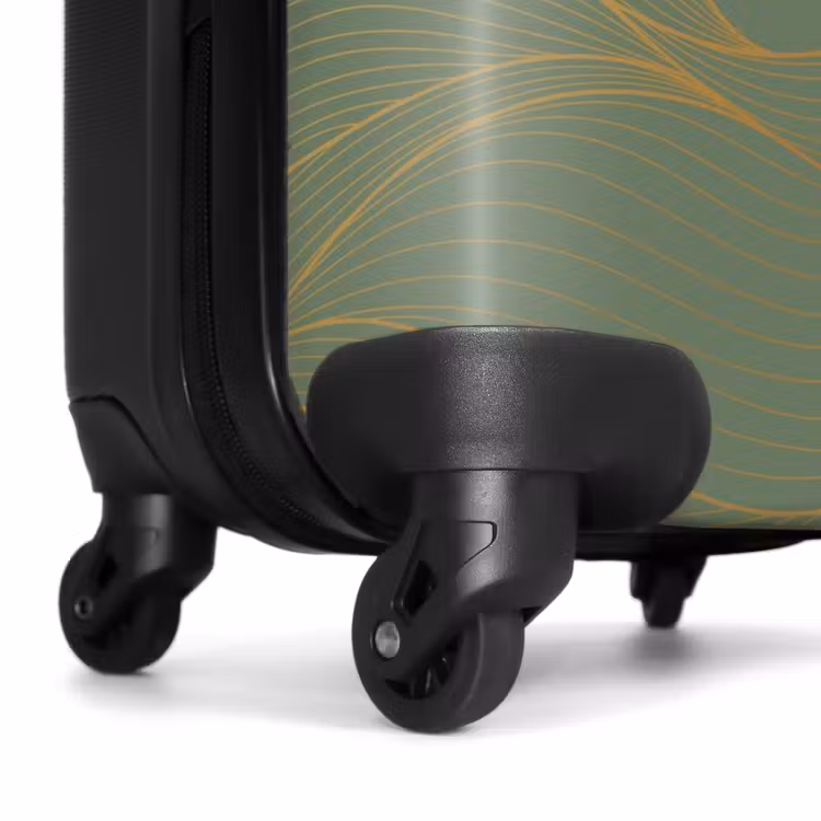 Suitcase - Minimal - Gray-green with gold waves — 6