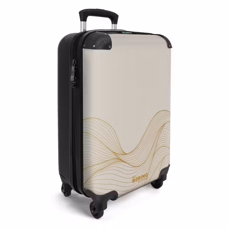 Suitcase - Minimal - Light beige with gold stripes — 4
