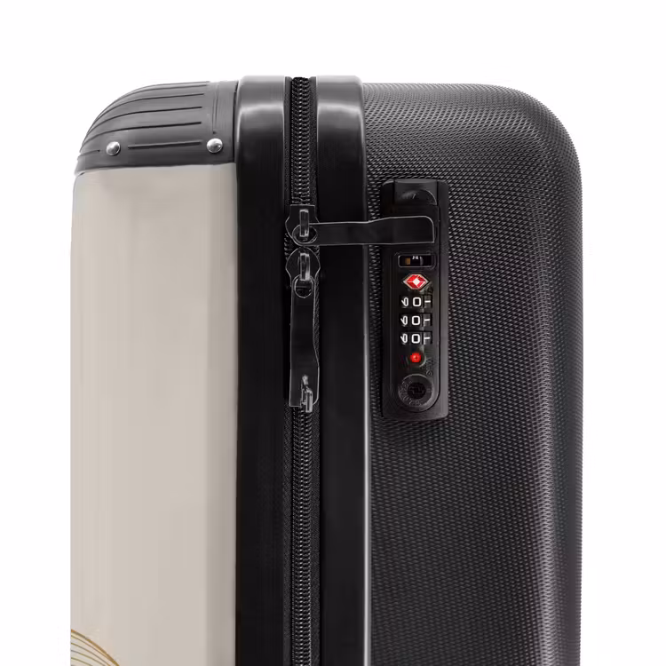 Suitcase - Minimal - Light beige with gold stripes — 5