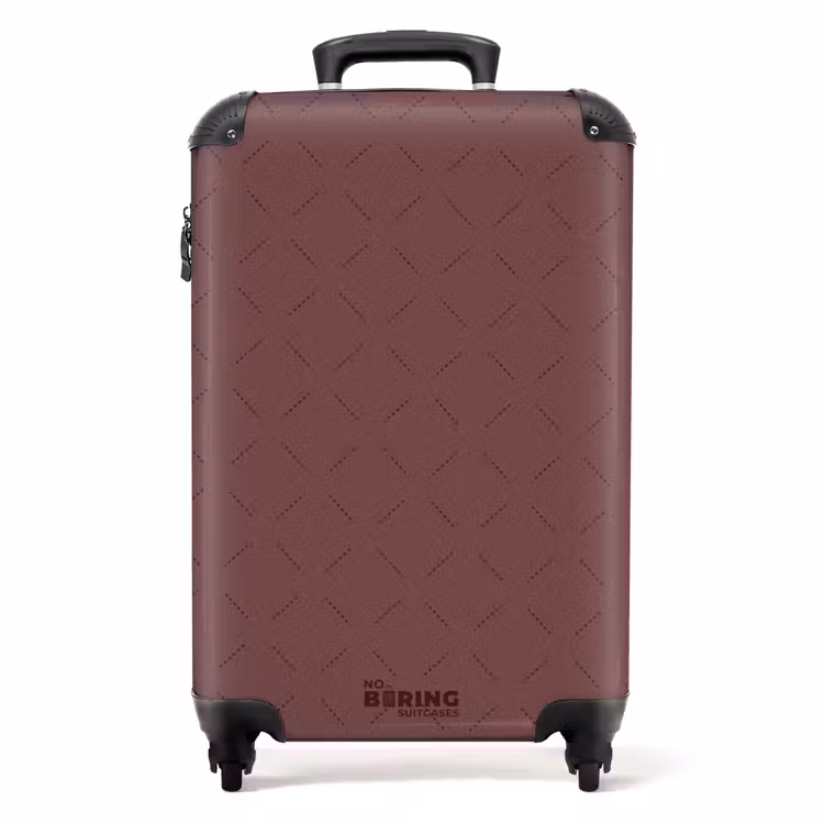 Suitcase - Minimal - Subtle Pattern Chestnut Brown — 1