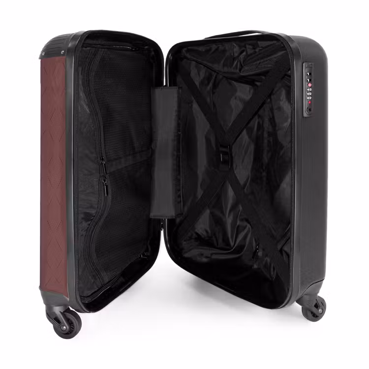 Suitcase - Minimal - Subtle Pattern Chestnut Brown — 3