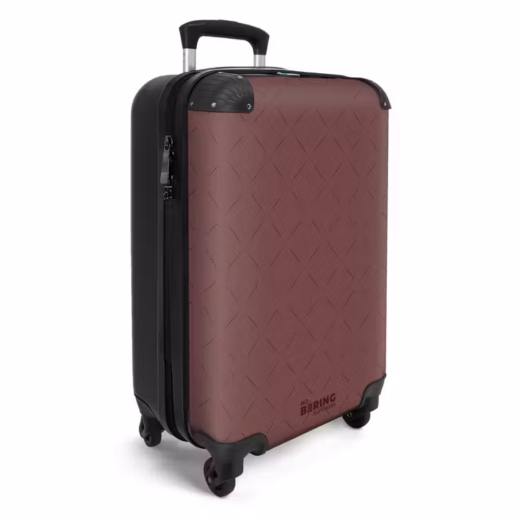 Suitcase - Minimal - Subtle Pattern Chestnut Brown — 4