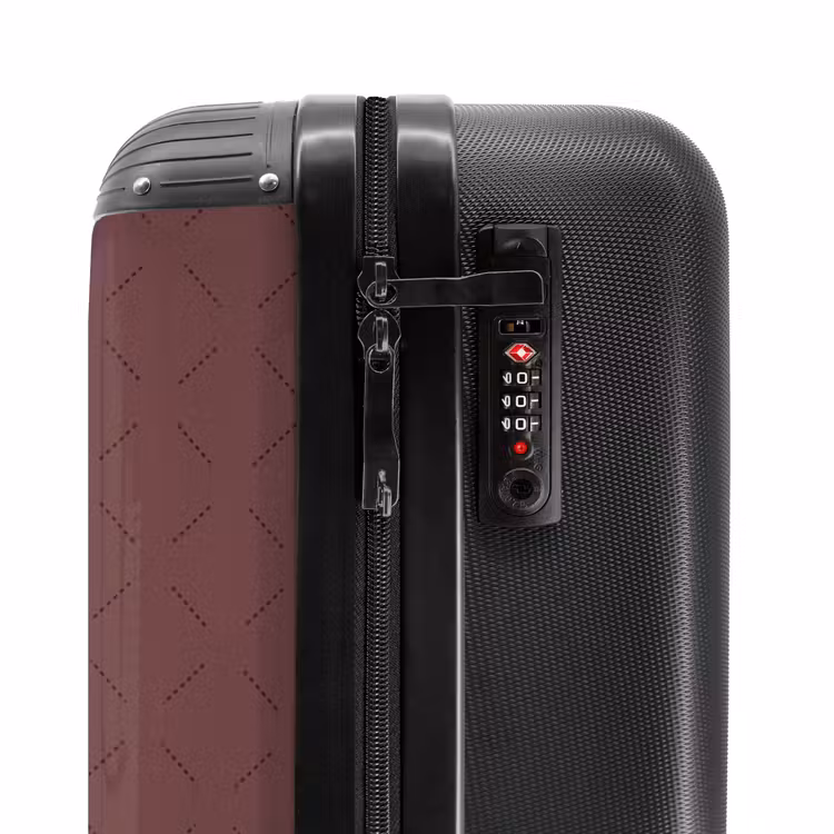 Suitcase - Minimal - Subtle Pattern Chestnut Brown — 5