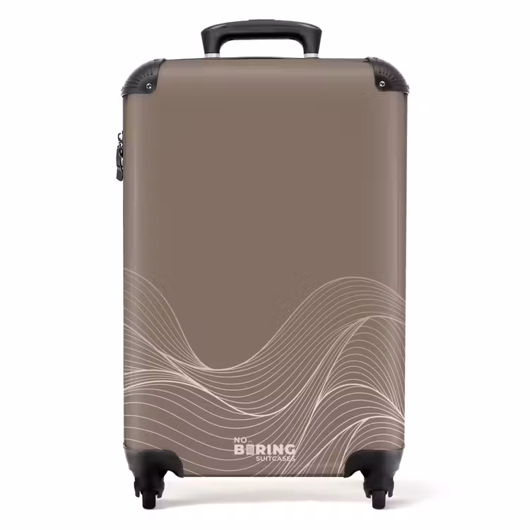 Suitcase - Minimal - Taupe with waves — 1