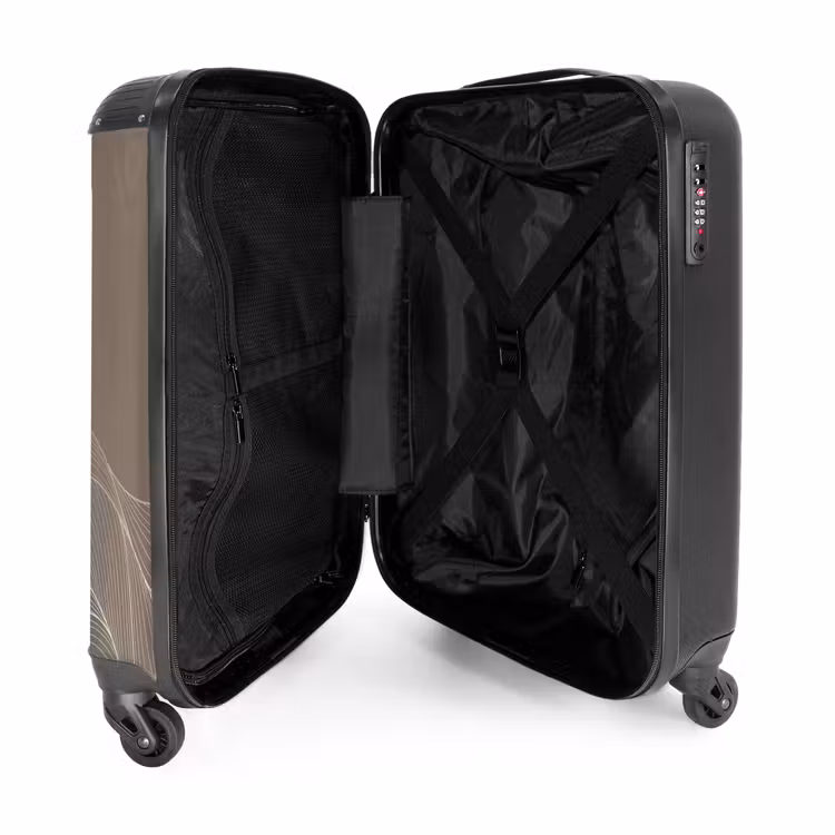 Suitcase - Minimal - Taupe with waves — 3