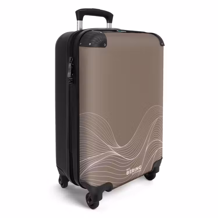 Suitcase - Minimal - Taupe with waves — 4