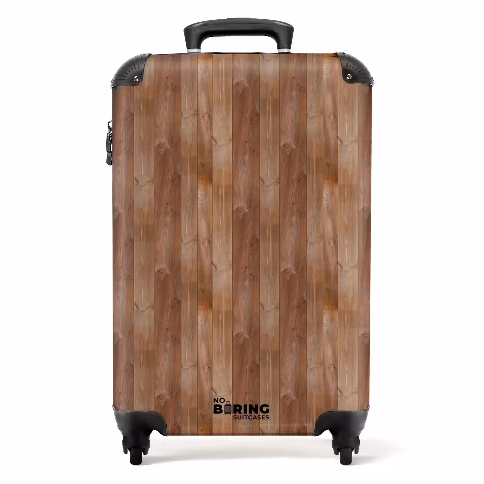 Suitcase - Red brown with wood texture — 1