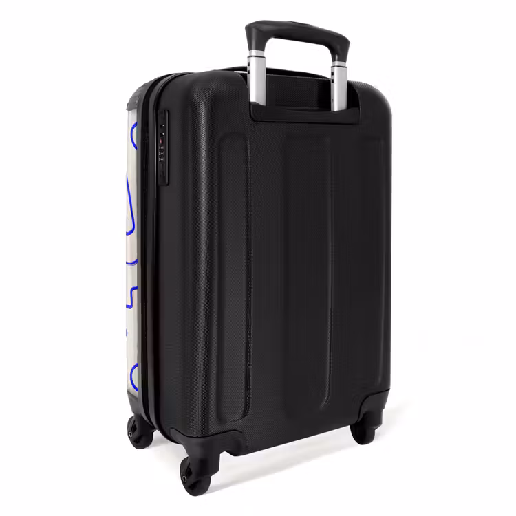 Suitcase - Blue abstract shapes on beige — 2