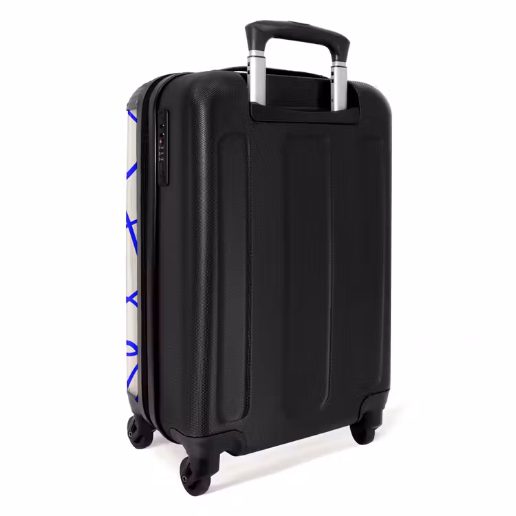 Suitcase - Blue lines on beige background — 2