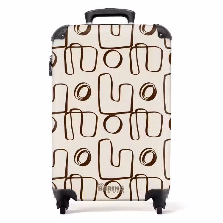 Suitcase - Brown abstract lines on beige background — 1