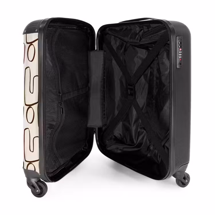 Suitcase - Brown abstract lines on beige background — 3