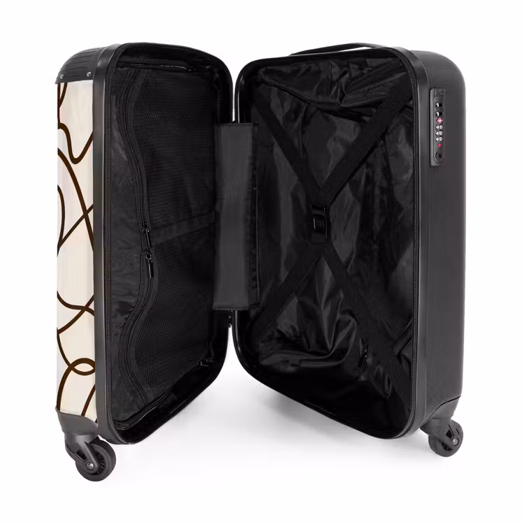 Suitcase - Brown lines on beige background — 3