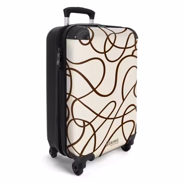 Suitcase - Brown lines on beige background — 4