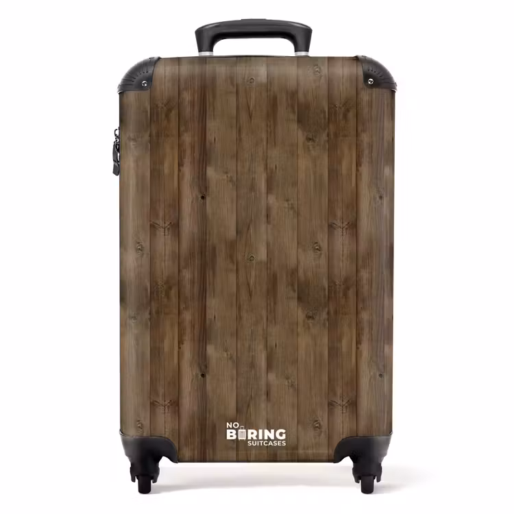Suitcase - Brown vertical planks with weathered wood texture — 1