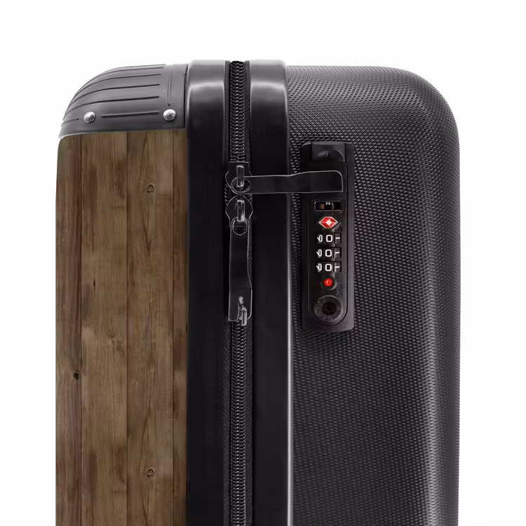 Suitcase - Brown vertical planks with weathered wood texture — 5