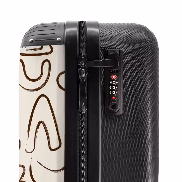 Suitcase - Dark brown abstract shapes on beige — 5