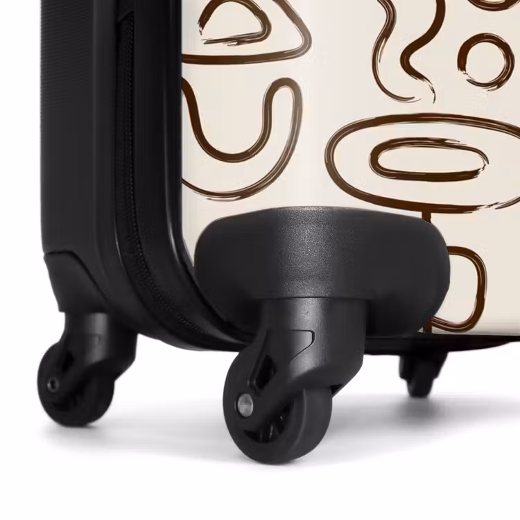 Suitcase - Dark brown abstract shapes on beige — 6