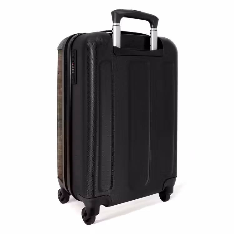 Suitcase - Dark brown wood with horizontal grain and knots — 2