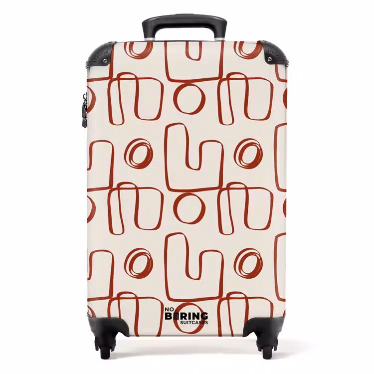 Suitcase - Dark red abstract lines on beige background — 1