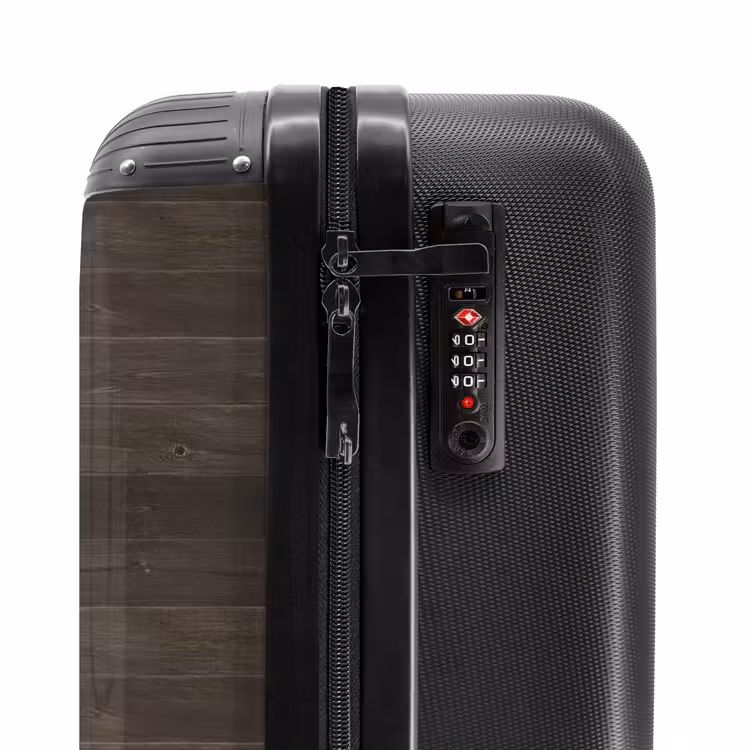 Suitcase - Dark weathered wood with horizontal planks — 5