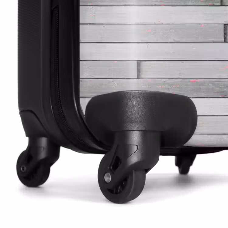 Suitcase - Gray weathered wood with pink accents — 6