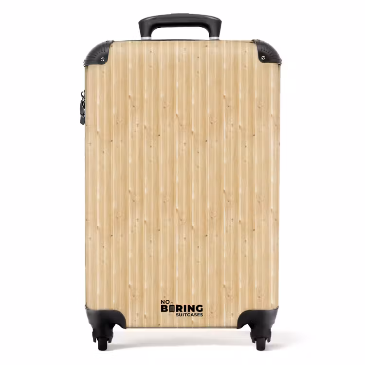 Suitcase - Light pine with vertical lines — 1