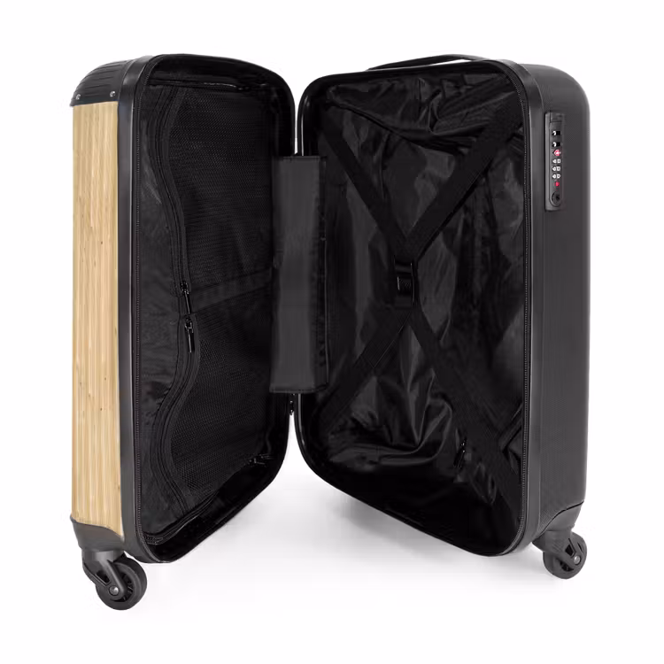 Suitcase - Light pine with vertical lines — 3