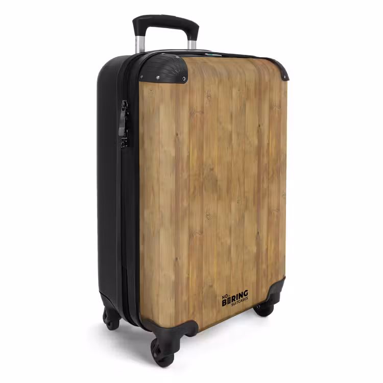 Suitcase - Light yellow wood planks with red accents and knots — 4