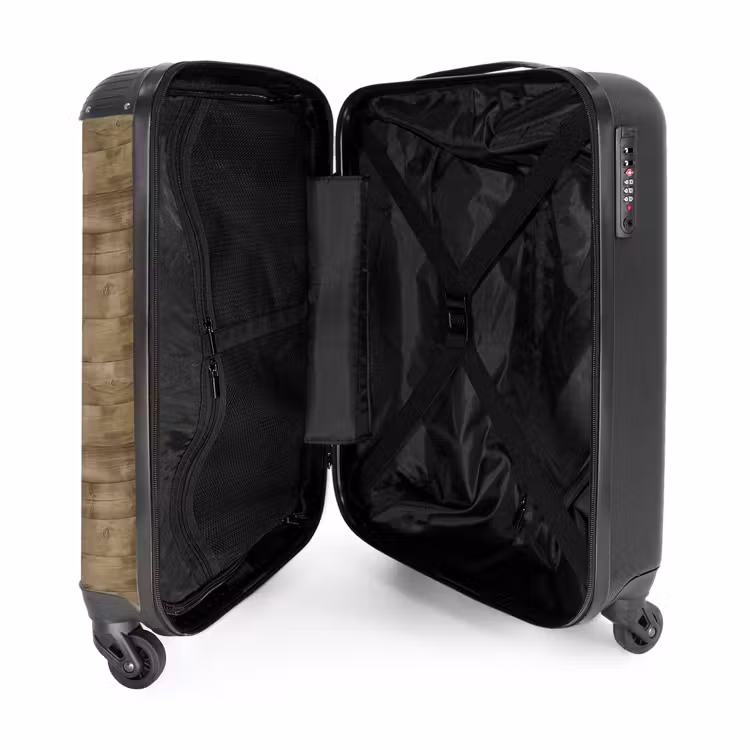 Suitcase - Olive green wood texture with natural imperfections — 3