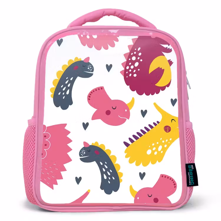 Kids backpack - Pink - Dino - Patterns - Child - Pink - Girls — 1