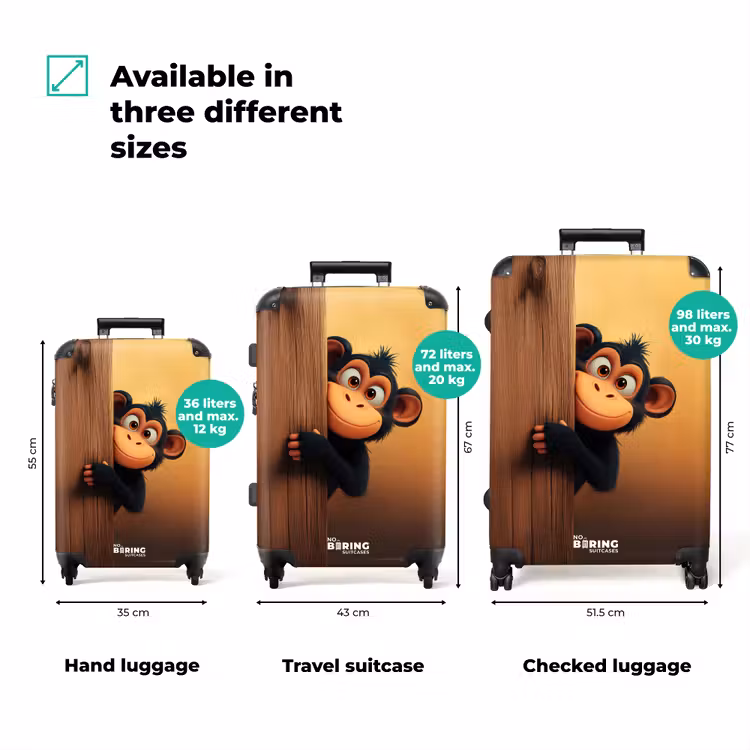 Suitcase - A monkey behind wooden wall — 3