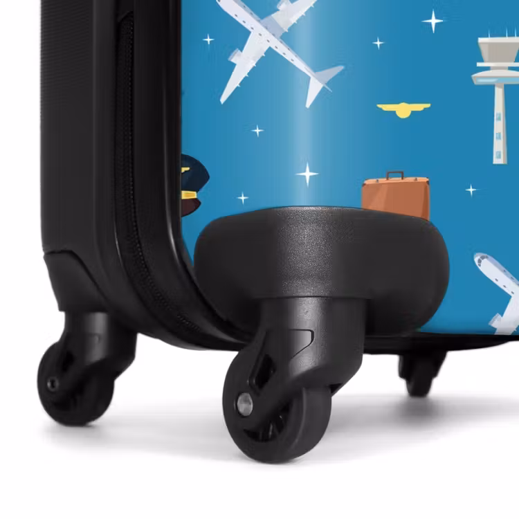 Suitcase - Aviation theme with airplanes on blue background — 7
