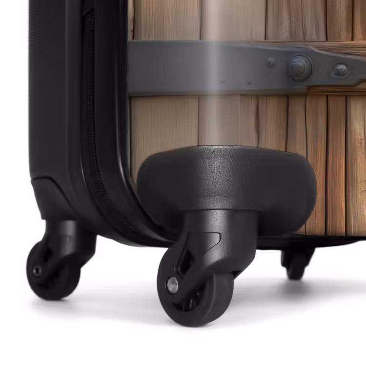Suitcase - Brown bull pokes head through wooden door — 7