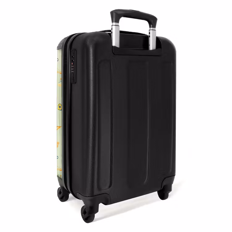 Suitcase - Construction cranes and carpentry tools on mint green background — 4