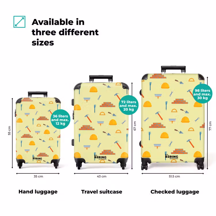 Suitcase - Construction tool pattern on light yellow background — 3