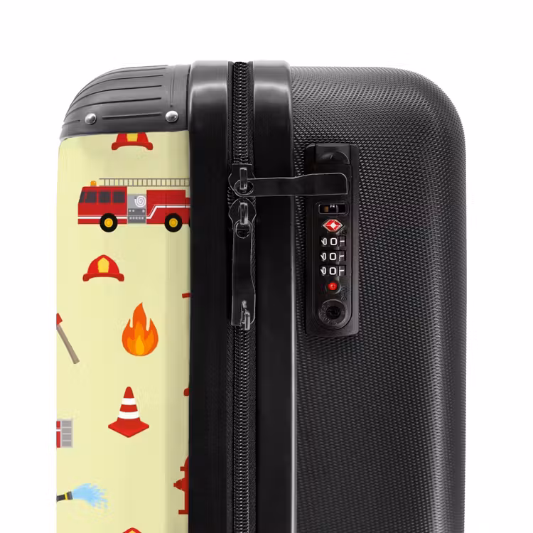 Suitcase - Fire department pattern with vehicles and flames — 6