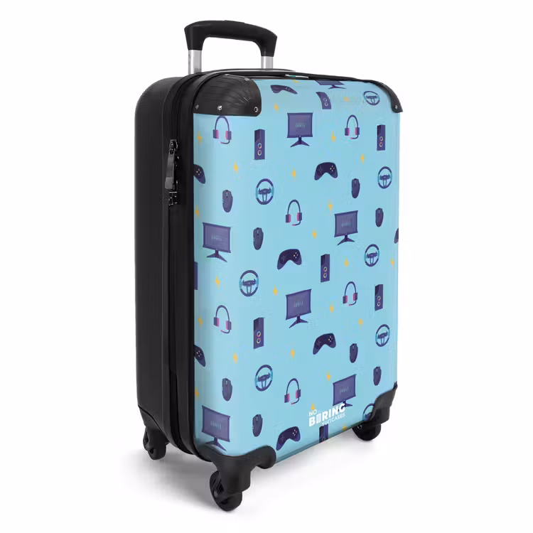 Suitcase - Gamer pattern with gaming accessories on blue — 2