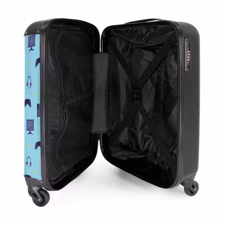 Suitcase - Gamer pattern with gaming accessories on blue — 5
