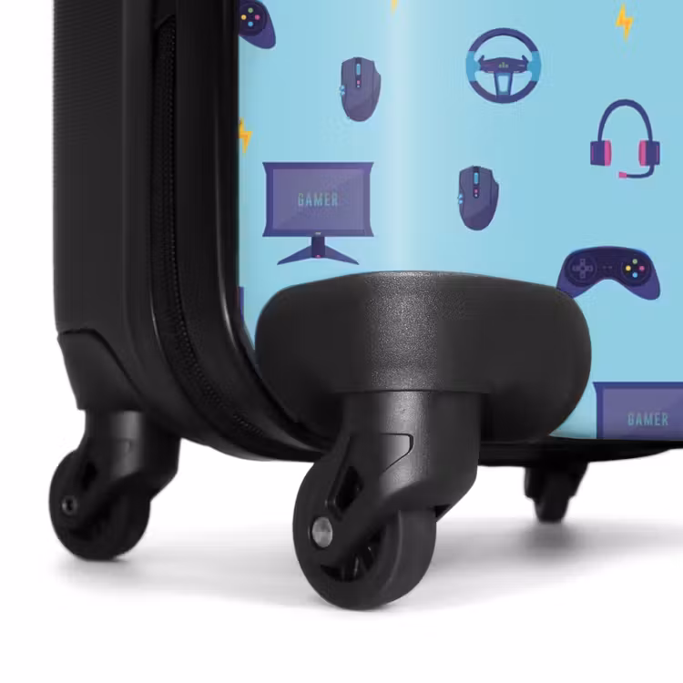Suitcase - Gamer pattern with gaming accessories on blue — 7