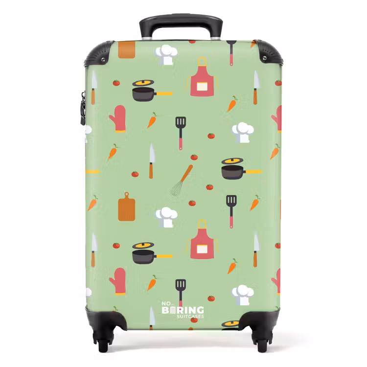 Suitcase - Kitchen accessories and ingredients on light green — 1