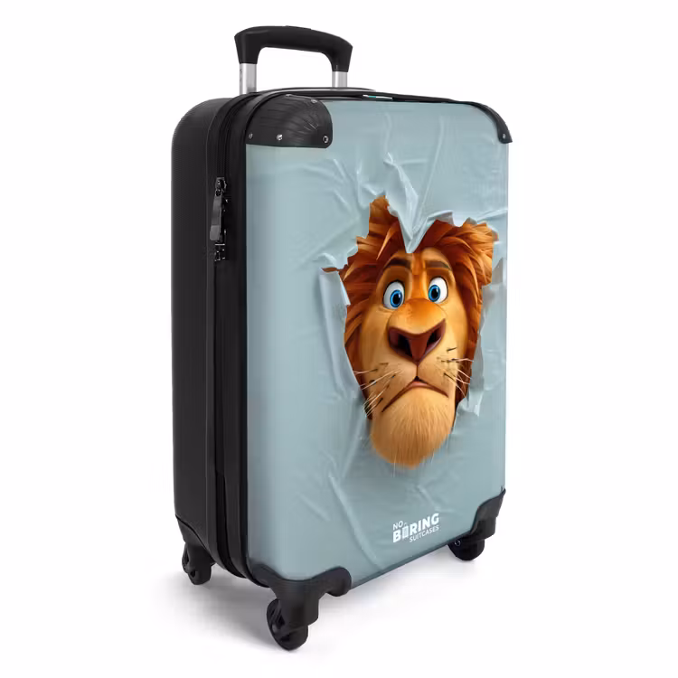 Suitcase - Lion with orange mane through plastic wall — 2