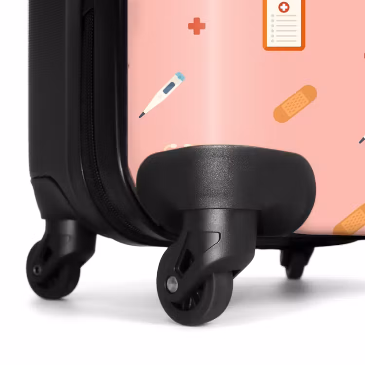 Suitcase - Medical symbols on pink background — 7