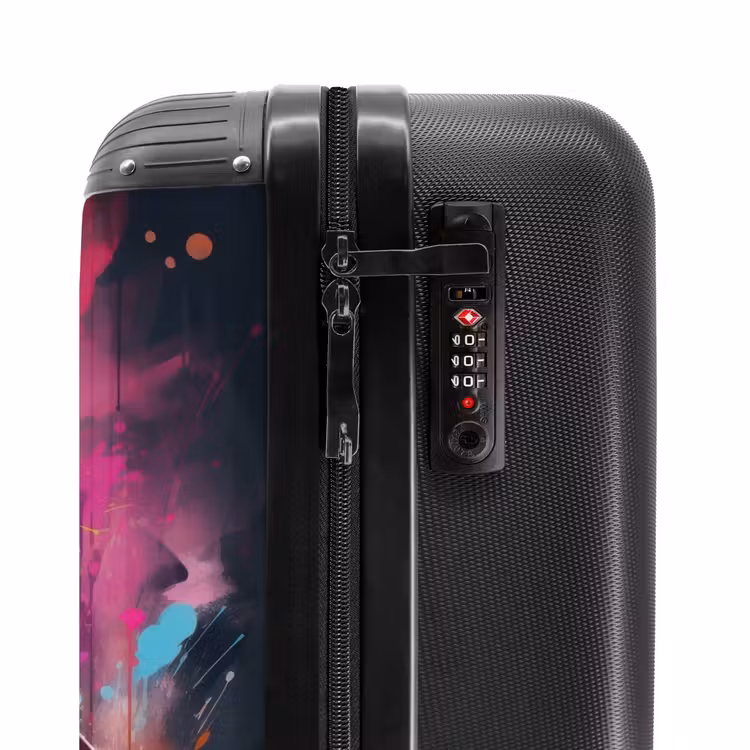 Suitcase - Panda with Orange Jacket and Paint Splatters — 5