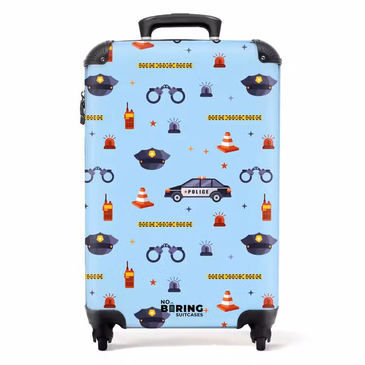 Suitcase - Police and security pattern on light blue — 1