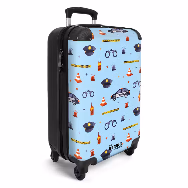 Suitcase - Police and security pattern on light blue — 2